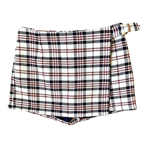 𝅺FOREVER 21 Chic & Classy Academia Tweed Mini Skort Skirt Shorts Size 26 Small - Picture 3 of 10
